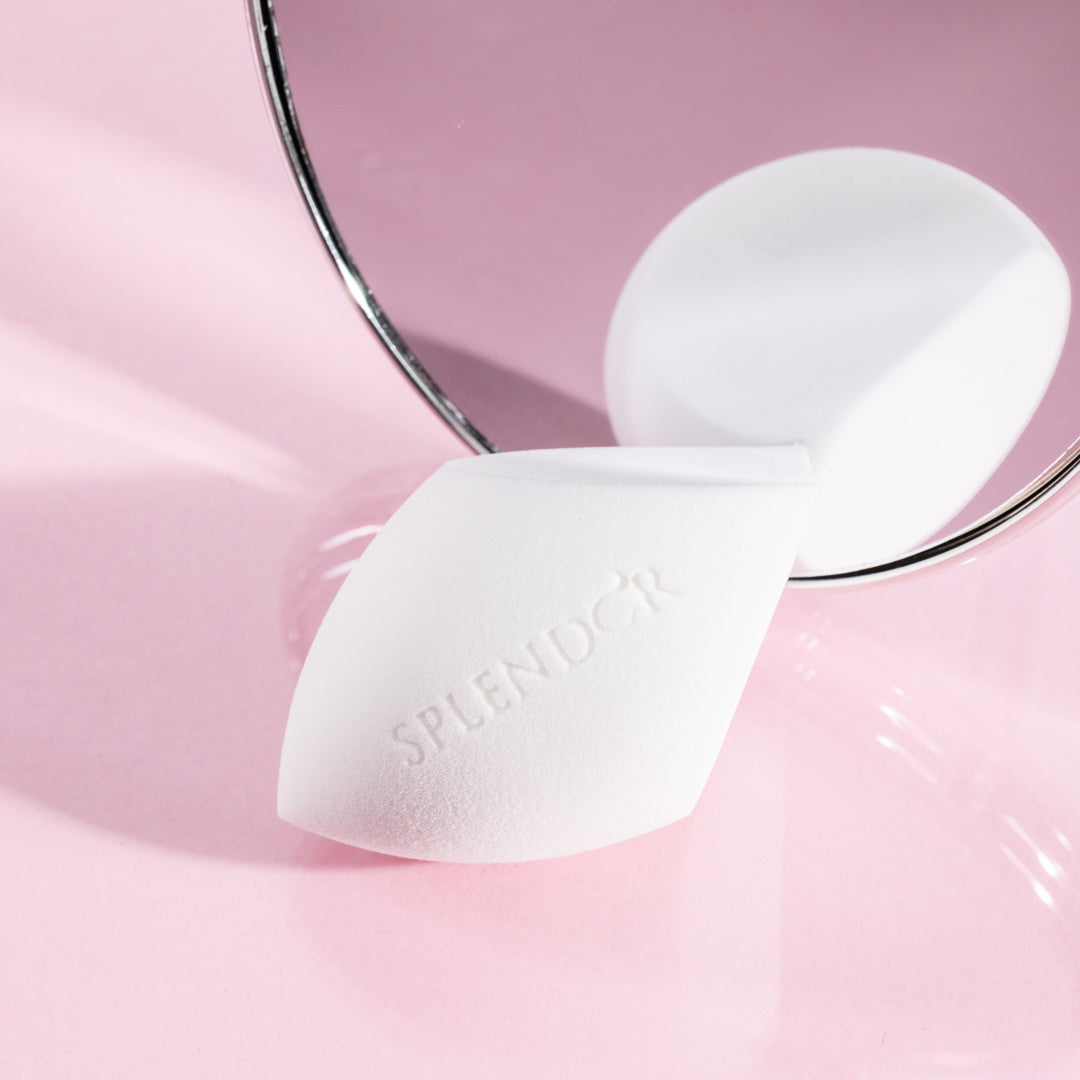 Burete machiaj super soft olive 2 parti tesite alb efect airbrush fara porozitate