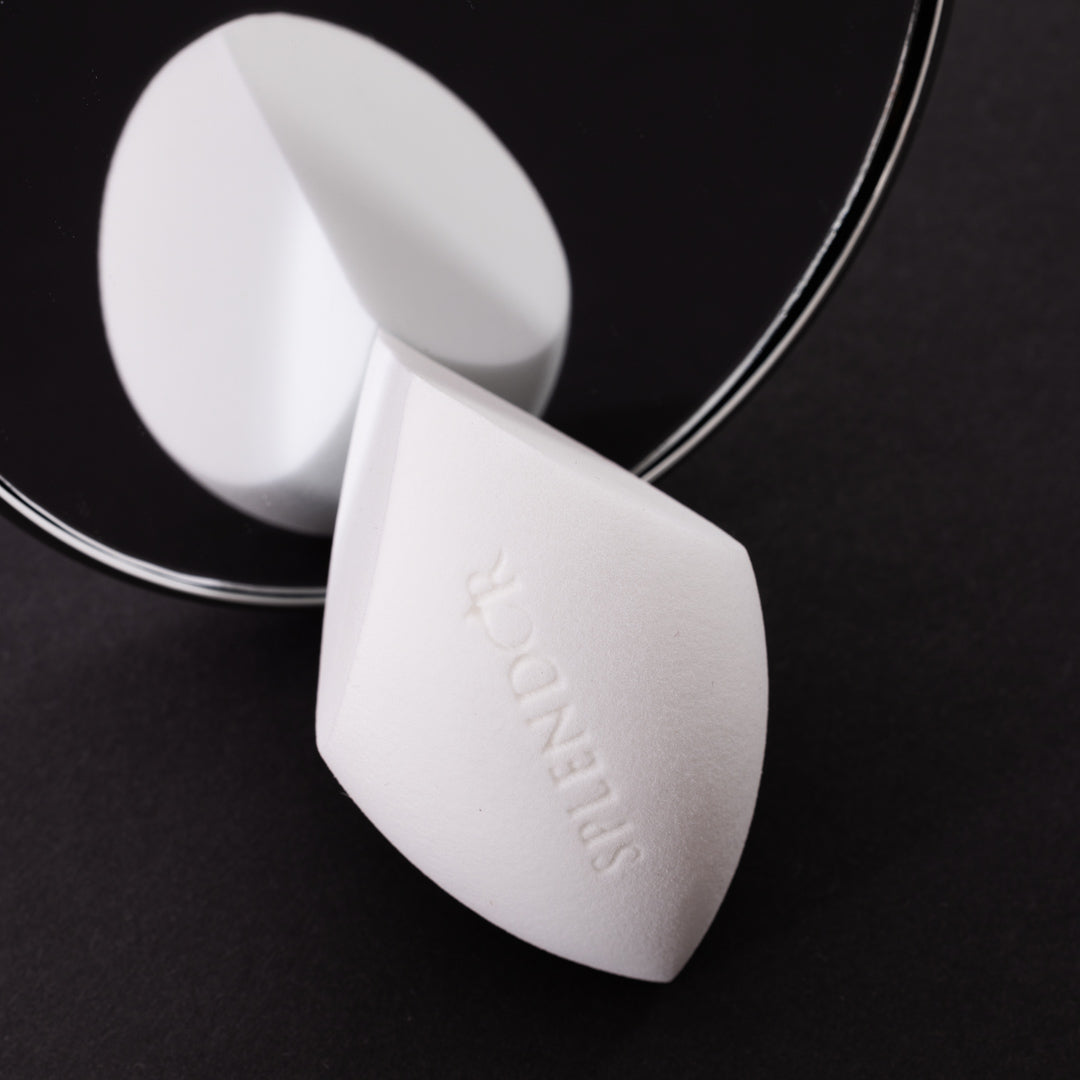 Burete machiaj super soft olive 2 parti tesite alb efect airbrush fara porozitate