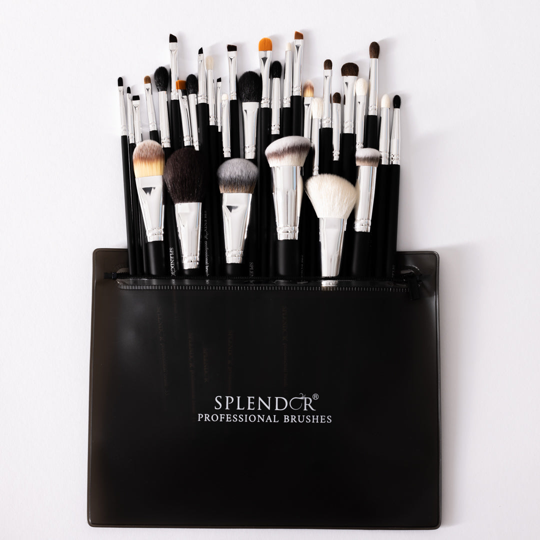 Set 33 pensule profesionale Splendor Complete PRO par sintetic / capra / ponei + borseta