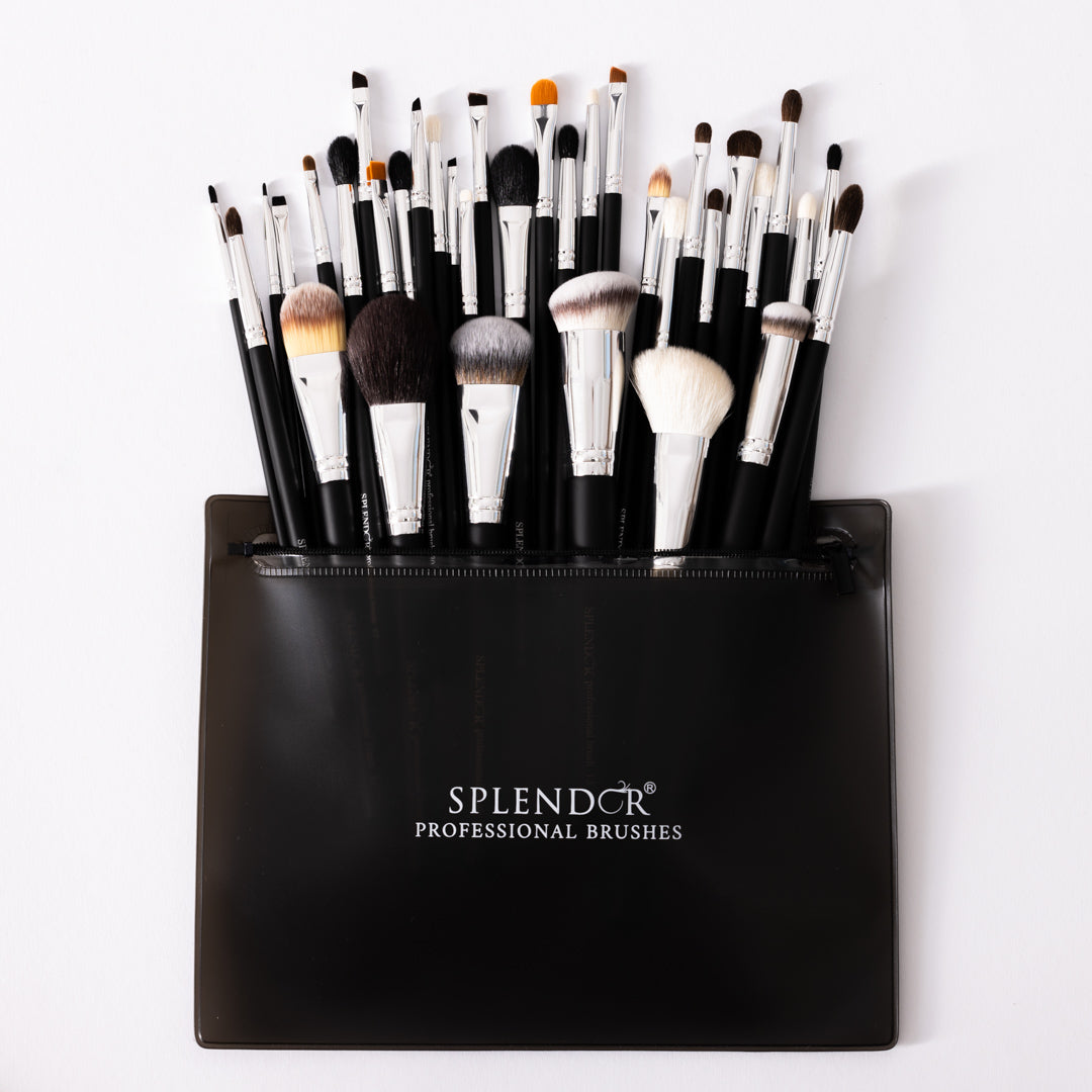 Set 35 pensule profesionale Splendor Complete PRO par sintetic, capra, ponei, veverita + borseta