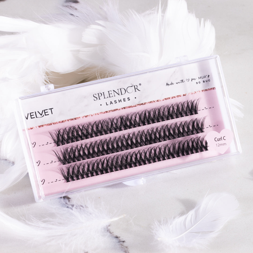 Gene false smocuri matase Velvet Lashes curbura C