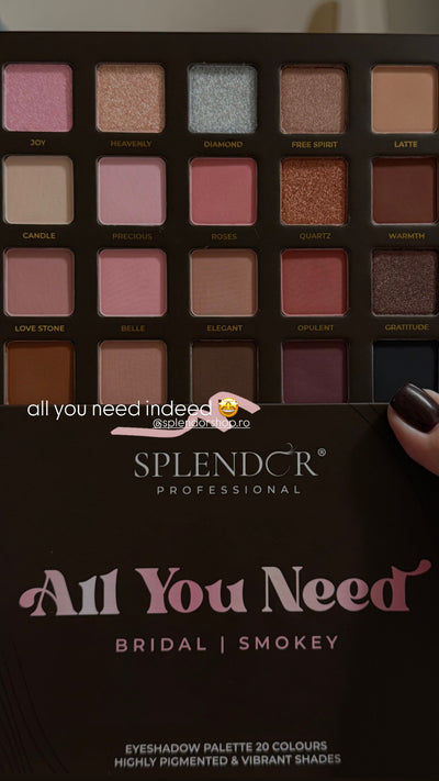Paleta 20 farduri ALL YOU NEED - Bridal / Smokey SPLENDOR culori pigmentate si vibrante