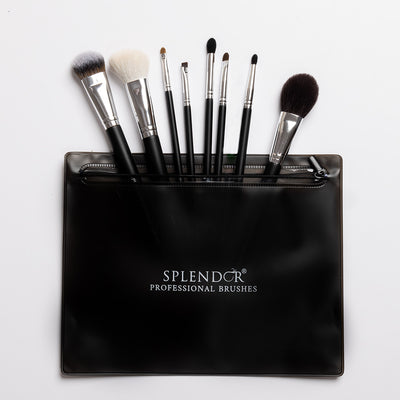 Set 8 pensule profesionale Splendor BASIC KIT par fibre moi sintetice/ capra / ponei + borseta