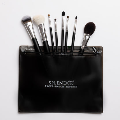Set 8 pensule profesionale Splendor BASIC KIT par fibre moi sintetice/ capra / ponei + borseta