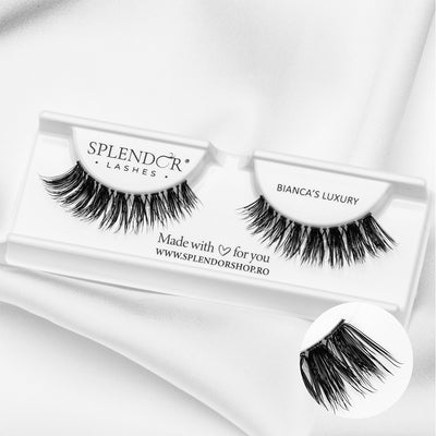 Gene false banda par natural Splendor Lashes Bianca's Luxury varfuri ingustate