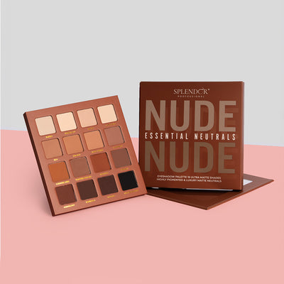 Paleta 16 farduri NUDE ESSENTIAL NEUTRALS SPLENDOR culori pigmentate si vibrante