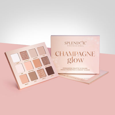 Paleta 12 farduri Champagne Glow SPLENDOR culori pigmentate si vibrante