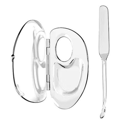 Paleta transparenta inchisa pentru mixare cosmetice cu spatula