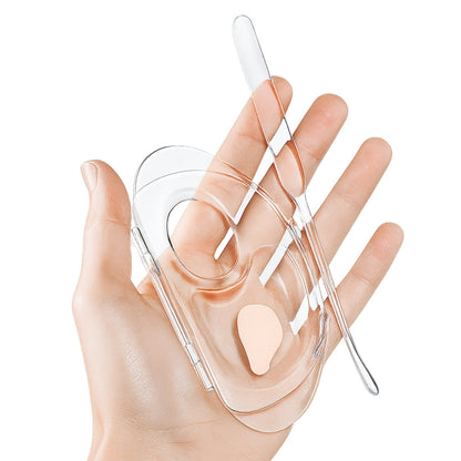 Paleta transparenta inchisa pentru mixare cosmetice cu spatula