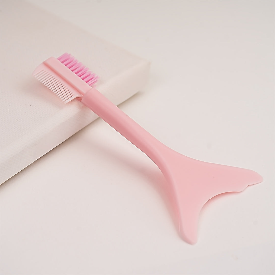 Instrument 3 in 1 pentru gene, sprancene, eyeliner roz