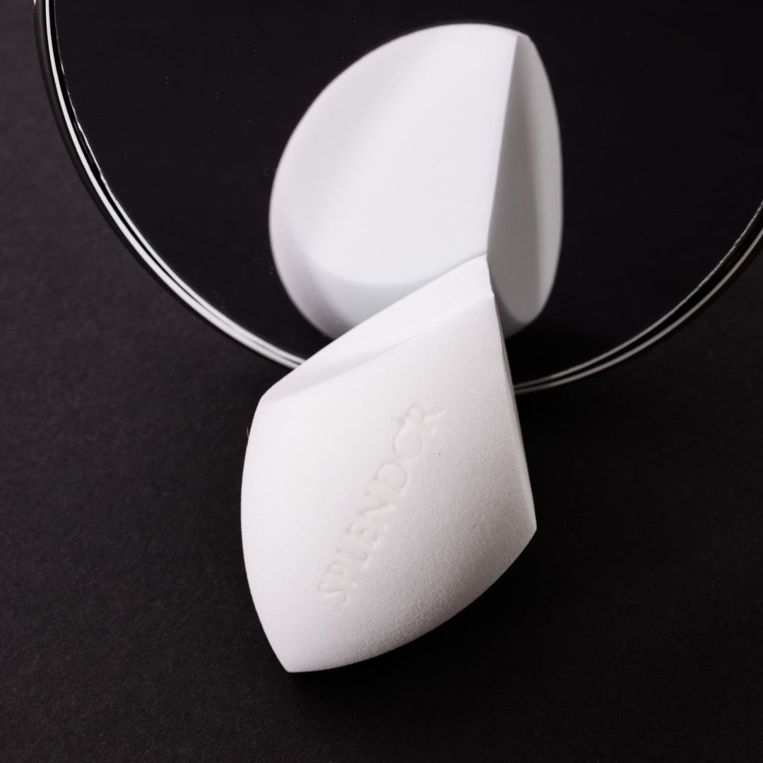 Burete machiaj super soft olive 2 parti tesite alb efect airbrush fara porozitate