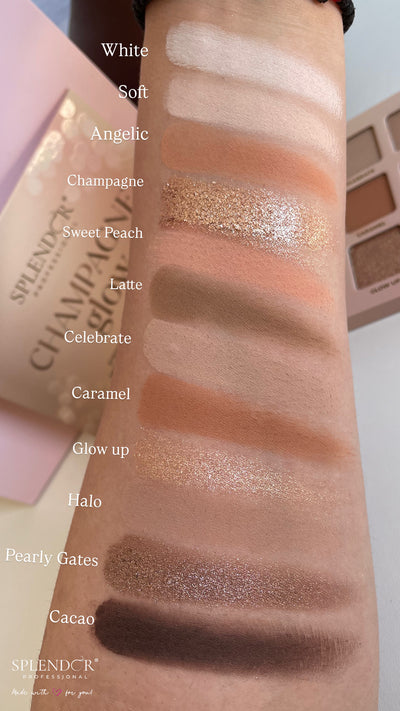 Paleta 12 farduri Champagne Glow SPLENDOR culori pigmentate si vibrante