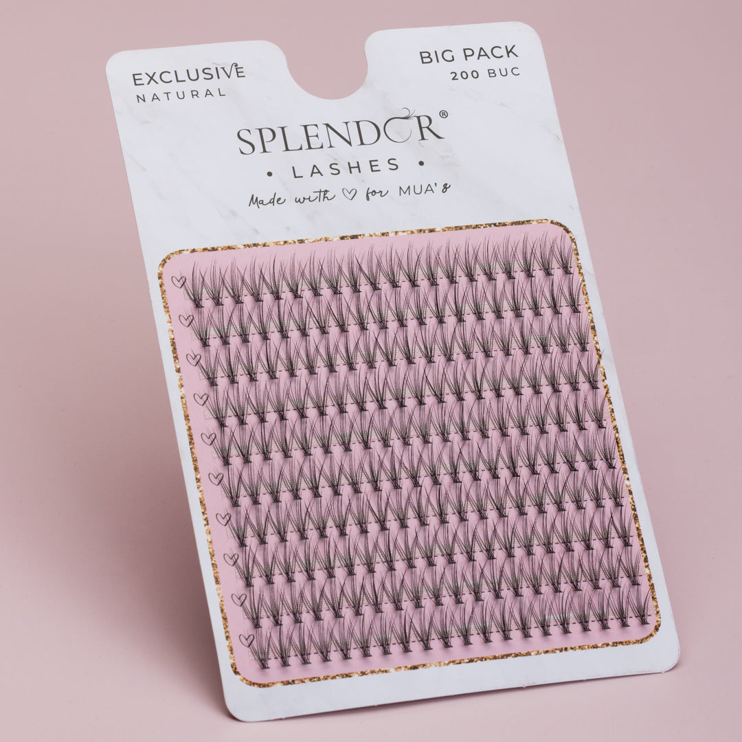 Big Pack Gene false smocuri matase Exclusive Natural curbura C 200 buc