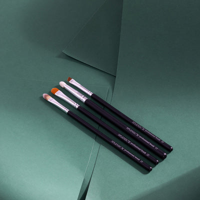 Set 4 pensule profesionale Splendor pentru ochi si sprancene / par sintetic + borseta