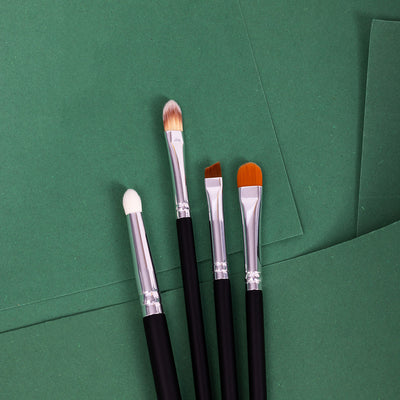 Set 4 pensule profesionale Splendor pentru ochi si sprancene / par sintetic + borseta