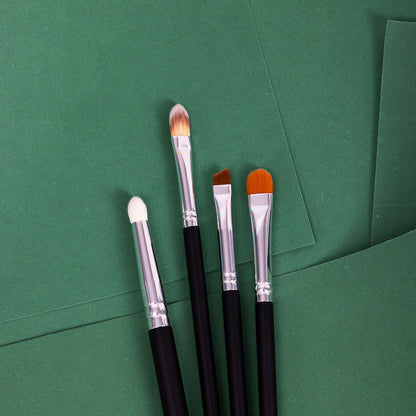 Set 4 pensule profesionale Splendor pentru ochi si sprancene / par sintetic + borseta