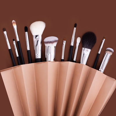 Set 12 pensule profesionale Splendor Esentiale par fibre moi sintetice/ capra / ponei + borseta