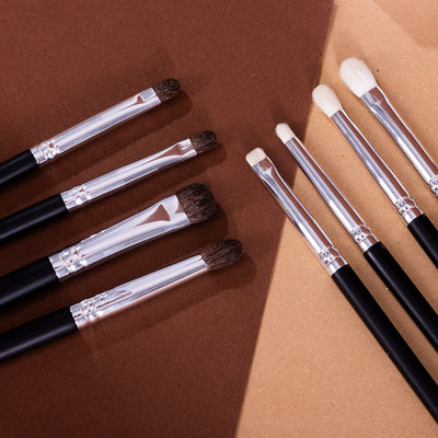 Set 8 pensule profesionale Splendor pentru machiajul ochilor par capra / ponei + borseta