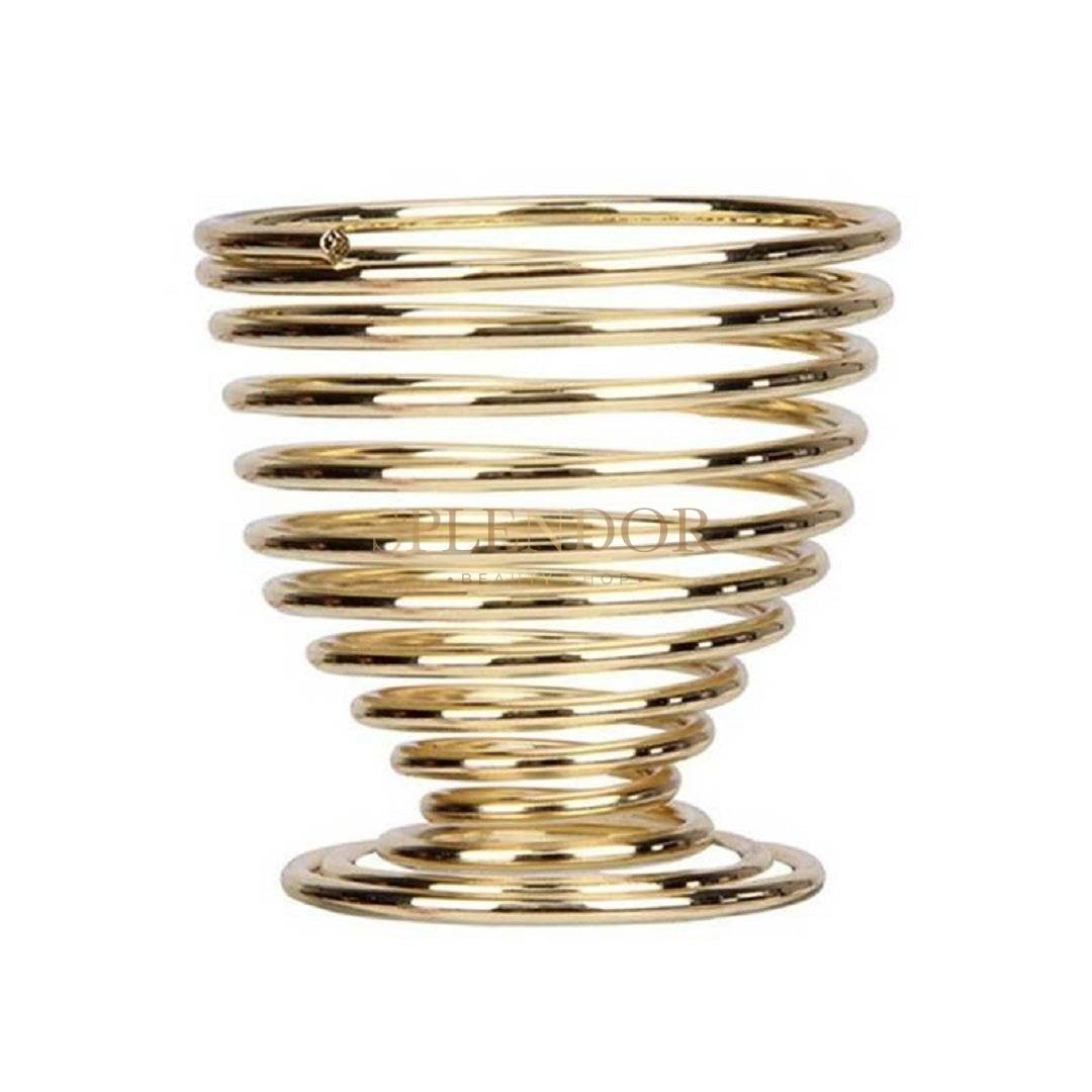 Suport auriu in forma de spirala pentru burete make-up