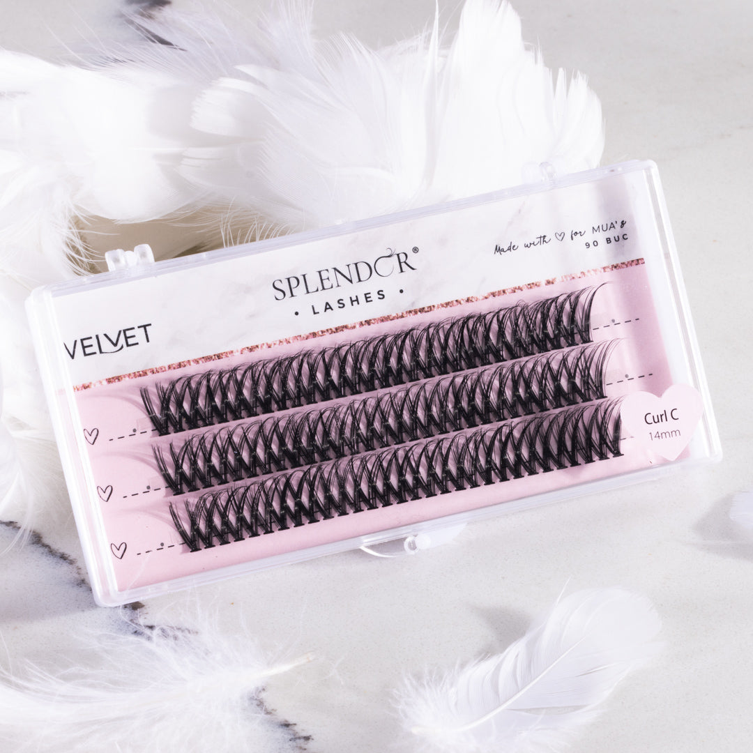 Gene false smocuri matase Velvet Lashes curbura C
