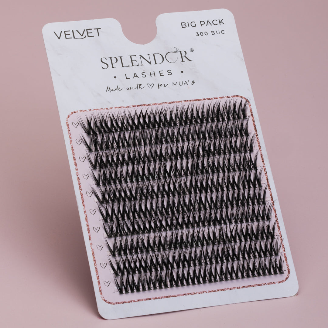 Big Pack Gene false smocuri matase Velvet Lashes curbura C 300 buc