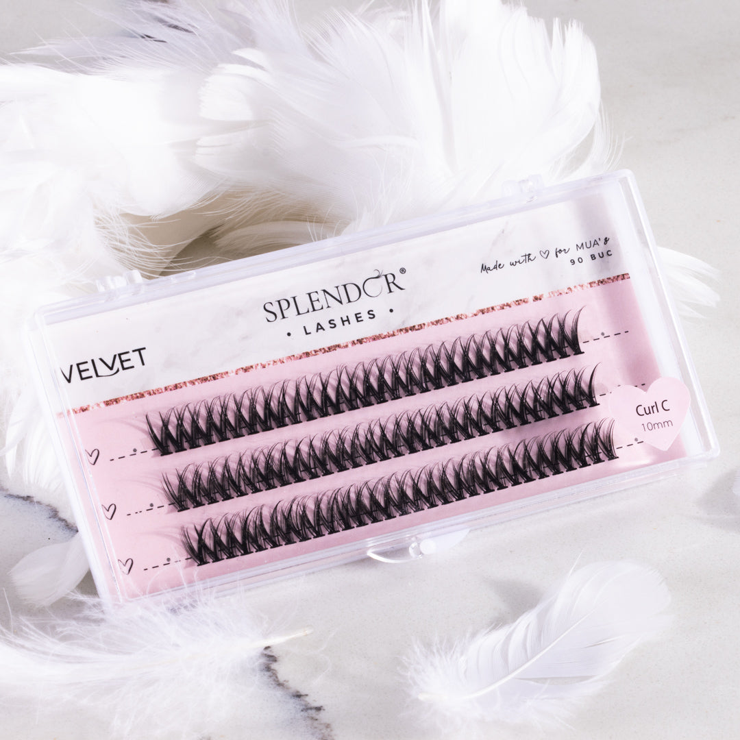 Gene false smocuri matase Velvet Lashes curbura C