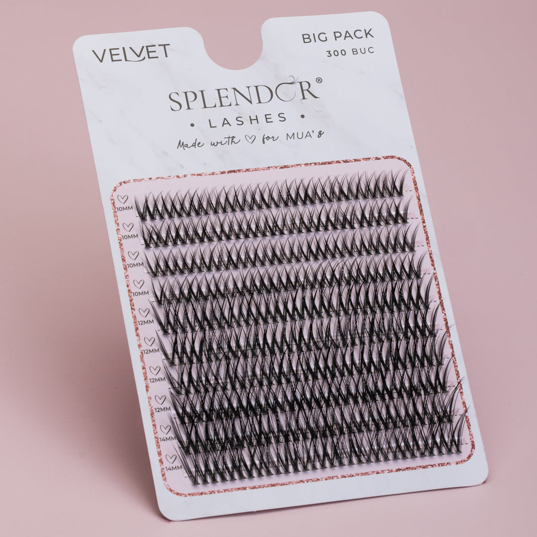 Big Pack Gene false smocuri matase Velvet Lashes curbura C 300 buc