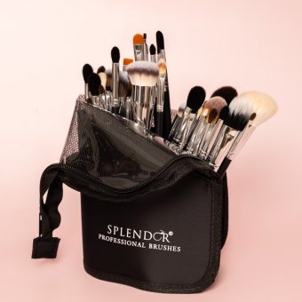 Borseta / Suport Splendor pentru pensule machiaj neagra