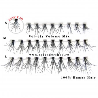 Gene false smocuri 3D par natural Velvety Volume Mix 30 buc