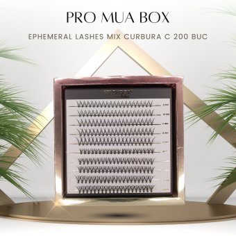PRO MUA BOX Ephemeral Lashes 200 buc MIX curbura C