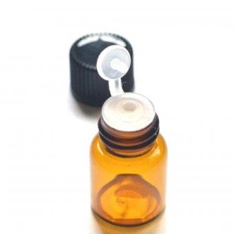 Recipient sticla ambra cu picurator si dop 5 ml