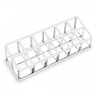 Suport acrilic pentru rujuri si tinturi – 12 compartimente, transparent