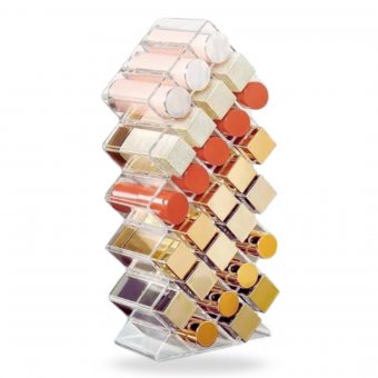 Suport acrilic pentru tinturi si rujuri – 28 compartimente, transparent