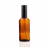 Recipient sticla ambra cu pulverizator capac negru 15 ml
