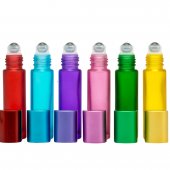 Recipient tip roll-on verde din sticla groasa frost 10 ml