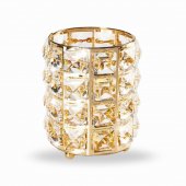 Suport pentru pensule machiaj – auriu, design elegant